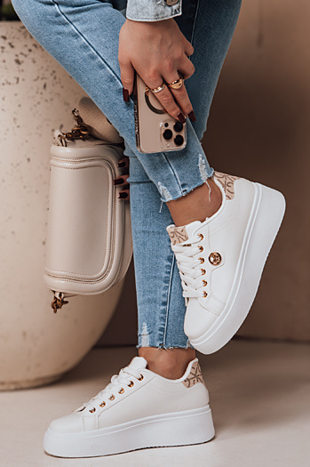 Damen Plateau Turnschuhe RIFII beige Dstreet ZY0688