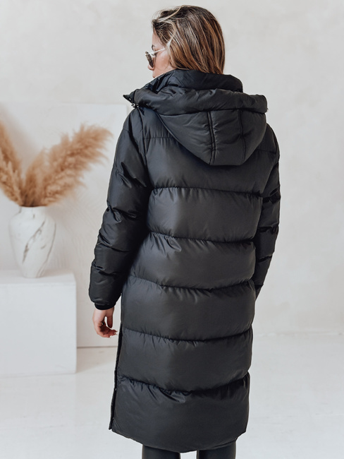 WINTERMISS Damen Winter lange Steppjacke mit Kapuze schwarz Dstreet TY4967