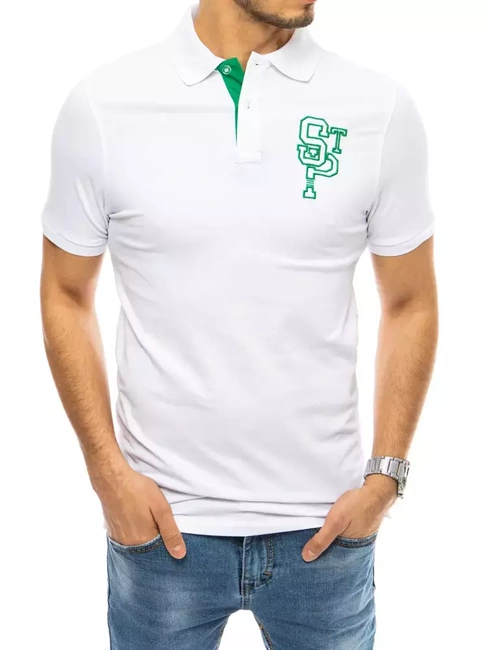 Herren Poloshirt mit Stickerei Weiß Dstreet PX0439