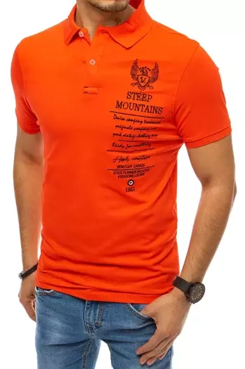 Herren Poloshirt mit Stickerei Koralfarben Dstreet PX0477
