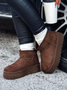 Damen ALPIKA Stiefel mit hoher Sohle braun Dstreet ZY0563
