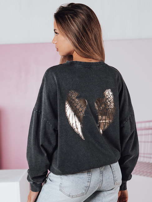 Damen Sweatshirt in Einheitsgröße HALOAURA graphit Dstreet BY1347