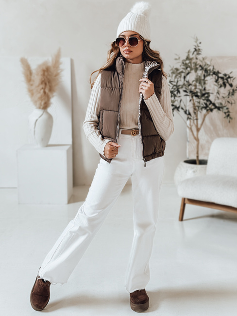 URBANELLE Damen Steppweste hellbraun Dstreet TY4971