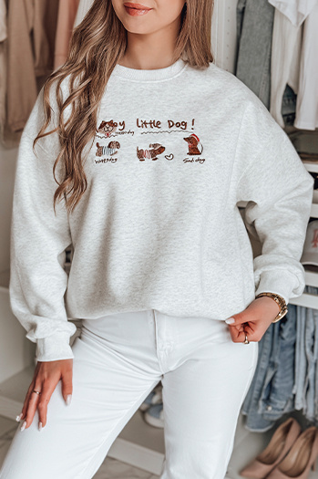 Damen Sweatshirt in Übergröße mit Dackel JAMNIKOVE grau Dstreet BY1499