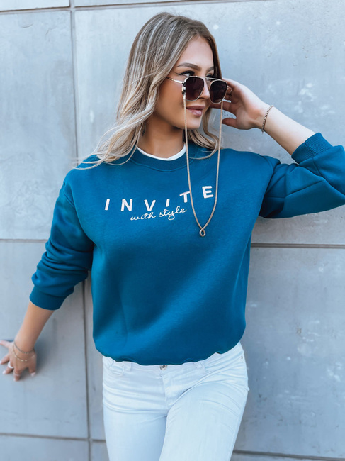 Damen Oversize Sweatshirt INVITE Farbe Blau DSTREET BY1237