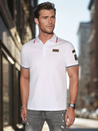 Herren-Poloshirt mit Aufnähern weiß Dstreet PX0635