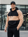 Kamelfarbener und schwarz gestreifter Kapuzenpulli für Herren von Dstreet BX5897