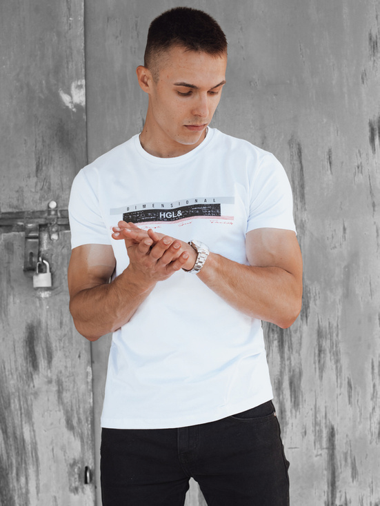 Weißes Herren-T-Shirt Dstreet RX5556