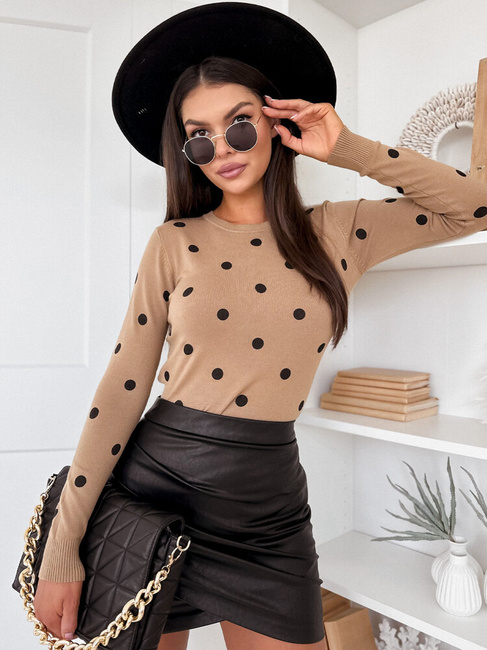 Damen Kurze Pullover ATHENA  Farbe Camel DSTREET MY2053