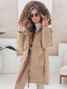 Damen Winter Parka Jacke mit Kapuze in camel Dstreet TY5082