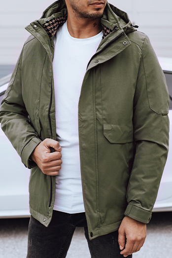 Herren Winterjacke mit Kapuze grün Dstreet TX4910