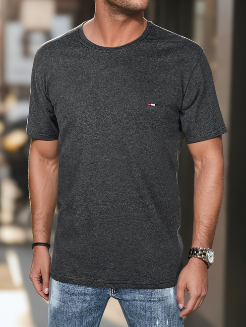 Besticktes Herren-T-Shirt dunkelgrau Dstreet RX5634