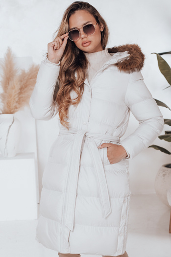 Gesteppte Damen-Winterjacke mit Pelz STYLEBELLA weiß Dstreet TY4610