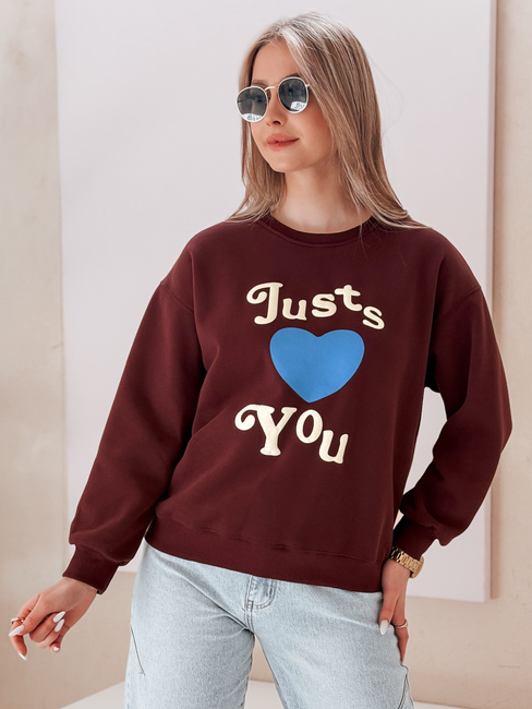 Bedrucktes Damen-Sweatshirt in Übergröße FEELME burgundy Dstreet BY1474