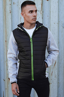 Herren Übergangs-Steppjacke mit Kapuze grau TX4862