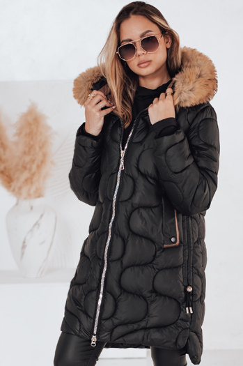 Damen Winterjacke VIRELIA gesteppt mit Kapuze schwarz Dstreet TY4937