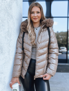 Damen Steppwinterjacke mit Kapuze MIRIAL dunkelbeige Dstreet TY3771_2