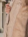 Damen Winter Parka Jacke mit Fell beige Dstreet TY5112