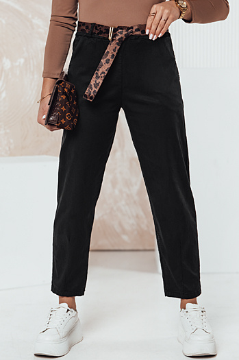 Damen Einheitsgröße LEOCINCIN Hose mit Gürtel schwarz Dstreet UY2260