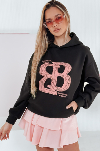 Damen-Kapuzenpullover in Übergröße LITESSO schwarz Dstreet BY1413