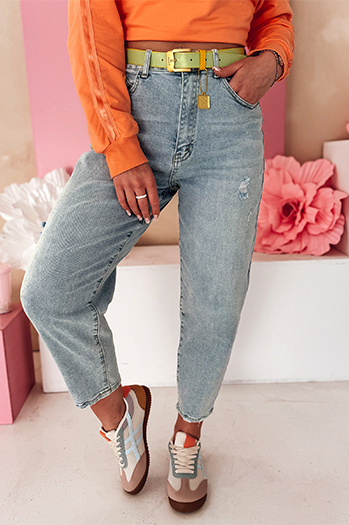 Damen mom fit Denim Hose MOMTEZ blau Dstreet UY2485