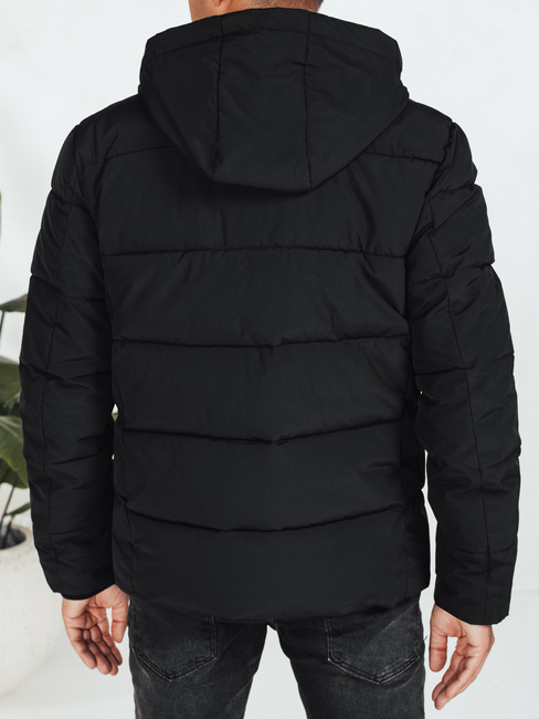 Herren Steppwinterjacke mit Kapuze schwarz Dstreet TX5060