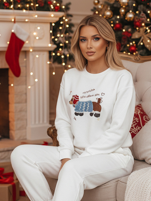 Damen Sweatshirt in Übergröße mit Stickerei DOGSWEETY weiß Dstreet BY1478z