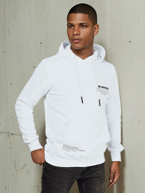 Herren Sweatshirt mit Aufdruck Farbe Weiß DSTREET BX5686