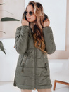 Gesteppte Damen Winterjacke mit Kapuze grün Dstreet TY5090