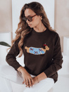 Damenpullover mit Hundeapplikation CHICPAWS braun Dstreet MY2544
