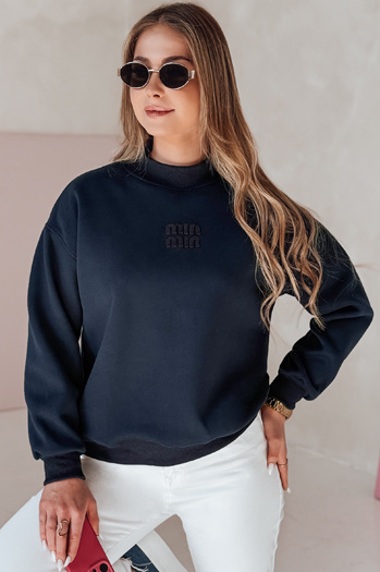 Damen Sweatshirt in Übergröße mit LOVASON Aufnäher navy blau Dstreet BY1416