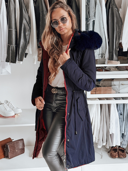 Damen Winterparka TRENDNEL wendbar mit Kapuze navy blau Dstreet TY4590