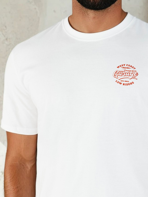 Herren T-shirt mit Aufdruck Farbe Weiß DSTREET RX5415