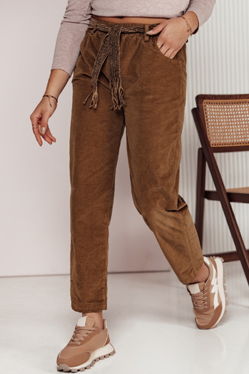 Damen Cordhose Einheitsgröße SOFTYLA in gestreift camel Dstreet UY2279