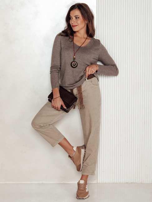 Damen Cordhose Einheitsgröße SOFTYLA mit Streifen beige Dstreet UY2281