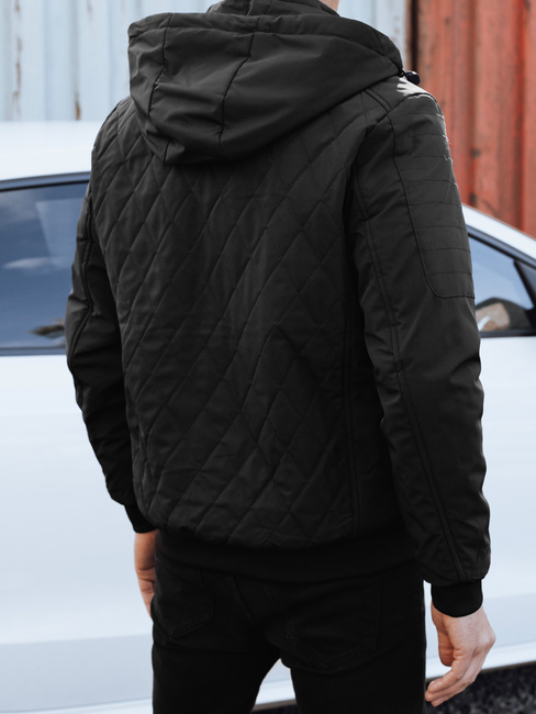 Herren Übergangs-Steppjacke mit Kapuze schwarz Dstreet TX5037