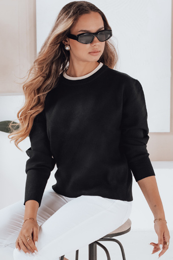 Damen Basic-Pullover DARMILA schwarz Dstreet MY2504