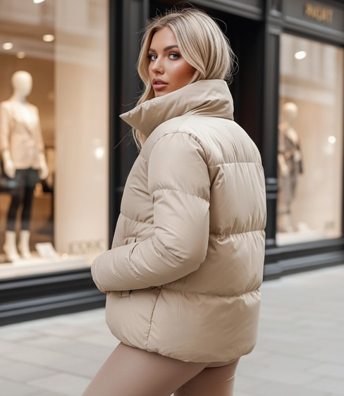 Damen Steppwinterjacke LARO hellbeige Dstreet TY4703z