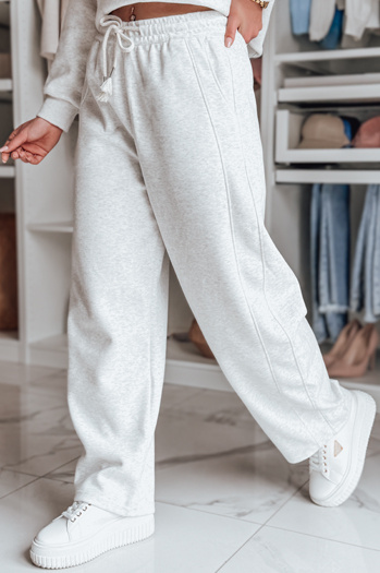 Damen Jogginghose mit weitem Bein DRESMOOD PREMIUM hellgrau Dstreet UY2685