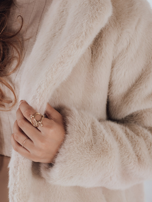 Damen Pelzmantel GLAMFLUFFY kurz beige Dstreet TY4984