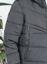 Herren Winterjacke mit Kapuze dunkelgrau gesteppt TX5071