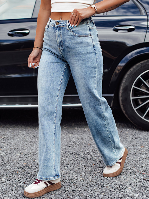 Damen JEANFLOW Baggy Jeans Hose hellblau Dstreet UY2227