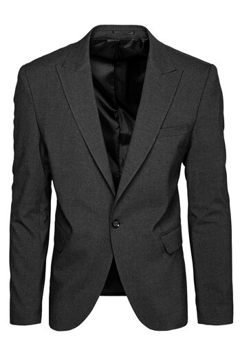 Einreihiger dunkelgrauer Blazer für Herren Dstreet MX0617