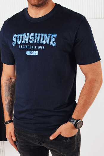 Herren T-shirt mit Aufdruck Farbe Dunkelblau DSTREET RX5375