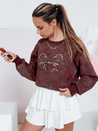Kurzes Oversize-Sweatshirt für Damen mit Batikmotiv DENVIS burgund Dstreet BY1423