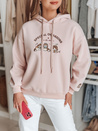 Damen Sweatshirt mit Kapuze in Übergröße SPECIAL KITTY rosa Dstreet BY1511