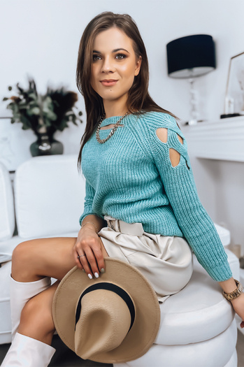 Damen Kurze Pullover LAYSI Farbe Grün DSTREET MY1748