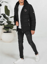 Herren Steppwinterjacke mit Kapuze schwarz Dstreet TX5055