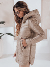 Gesteppte Winterjacke für Damen mit Kapuze in camel Dstreet TY5091