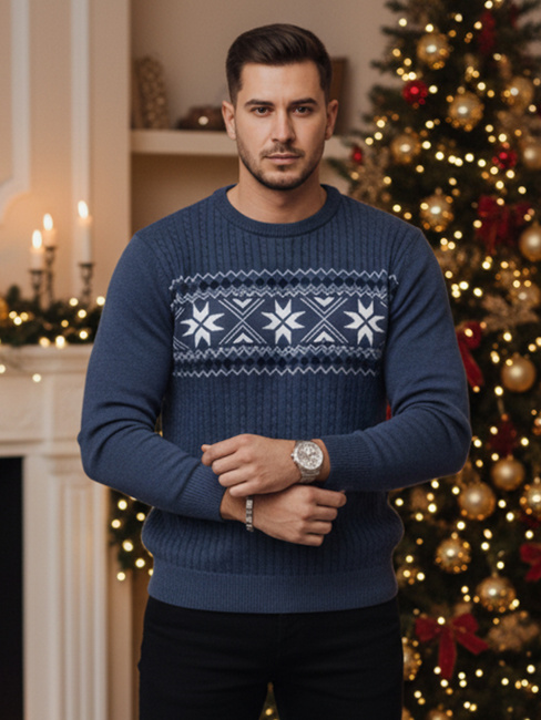 Blauer Pullover für Männer Dstreet WX2279z